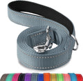 Reflective Double-Sided Dog Leash - 5FT Heavy Duty Nylon with Padded Handle for Small to Medium Dogs - Stylish Gray Design