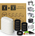 Cat Water Fountain Filter,16 Pack Cat Fountain Replacement Filters for Stainless Steel 67Oz/2L Adjustable Water Flow Pet Water Fountain,Dog Water Fountain (8+8 Pack)