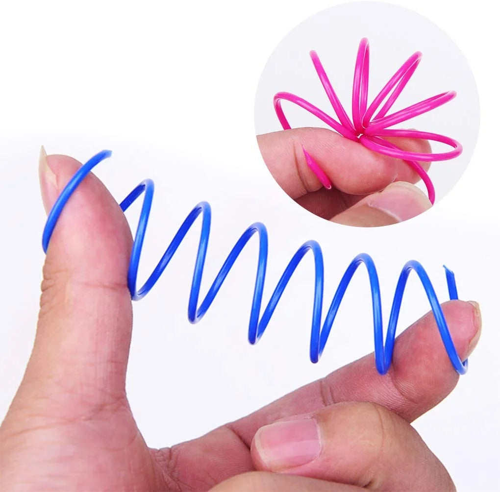 Vibrant 40-Pack Cat Spiral Springs - Durable, Colorful Indoor Toys for Swatting, Biting & Hunting Fun!