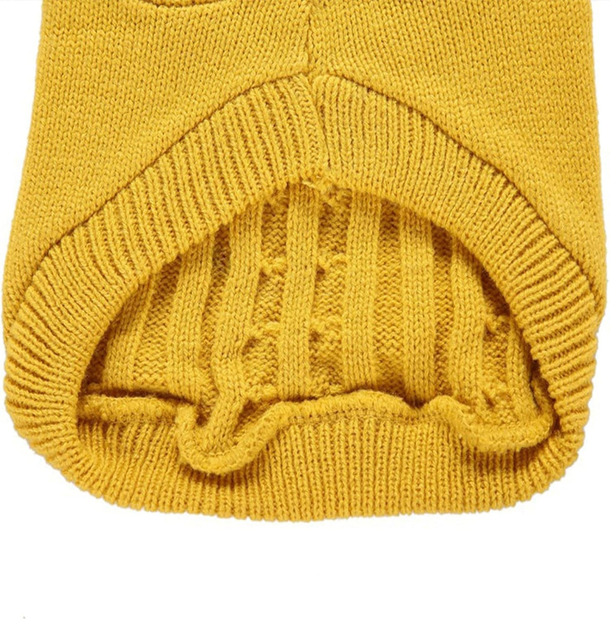 Knitted Winter Sweater for Small Dogs and Cats - X-Small, Yellow