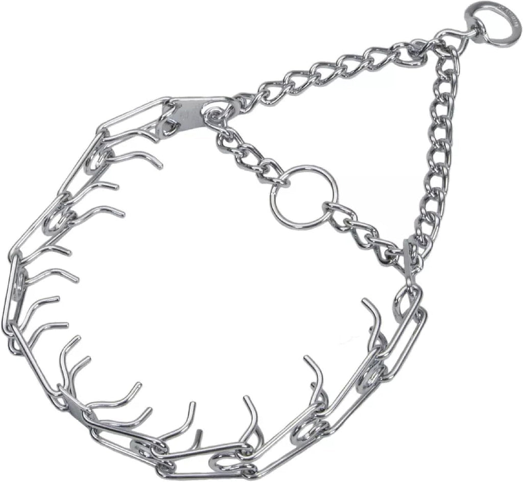 Ultra-Plus Prong Dog Training Collar, 4 Mm X 21" Neck Size, 4 Mm X 25" Chain Length, Steel Chrome Plated Dog Prong Collar, Pinch Collar for Dogs, Dog Correction Collar