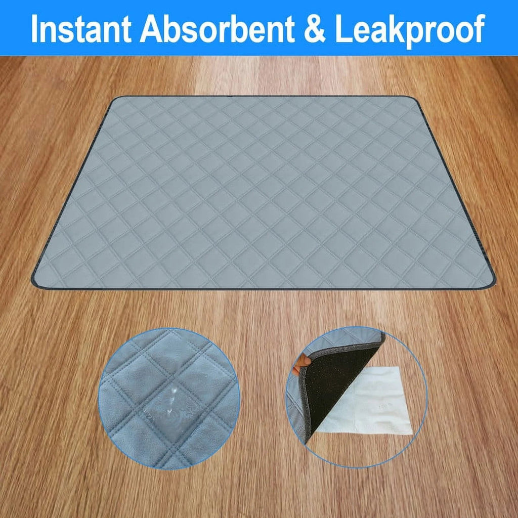 Washable Pee Pads for Dogs, Puppy Pads for Potty Training with Leakproof Bottom. Light Gray, 6 Pack, 20"X28"