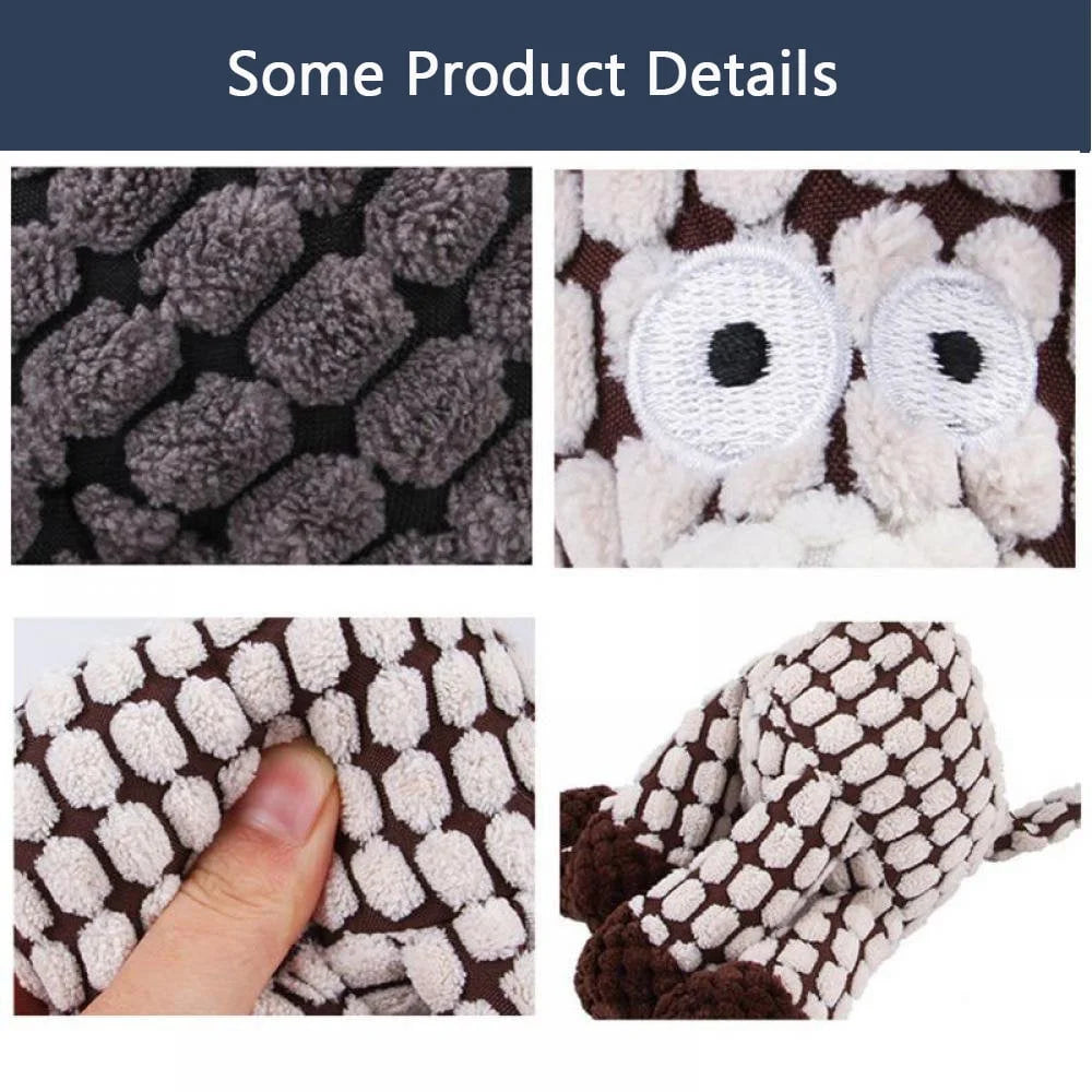 3 Pack Durable Stuffed Animal Plush Chew Toys with Squeakers, Cute Soft Dog Toys for Teeth Cleaning, for Small Medium Dogs