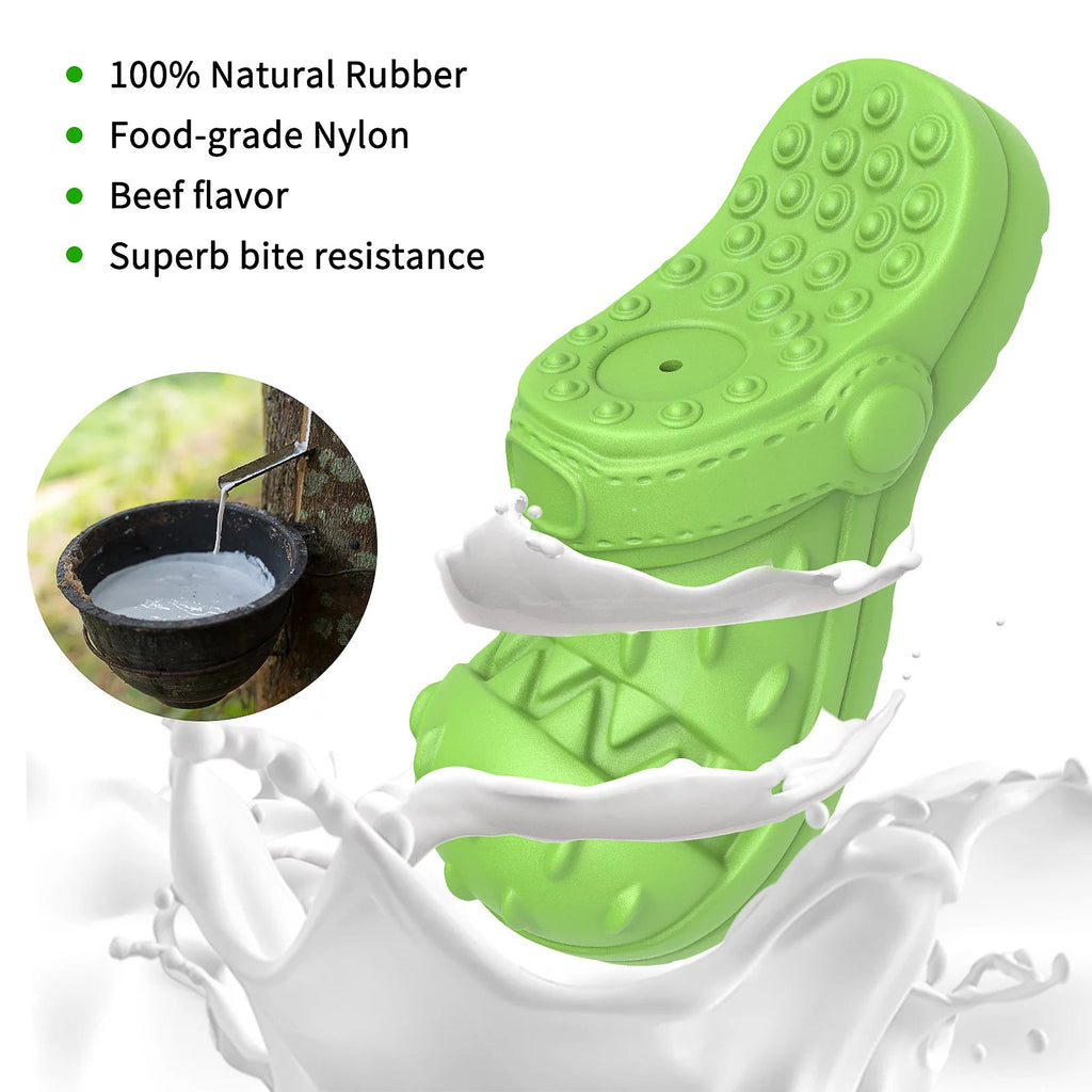 Durable Squeaky Dog Chew Toy in Fun Shoe Shape - Perfect for Aggressive Chewers and Teeth Cleaning