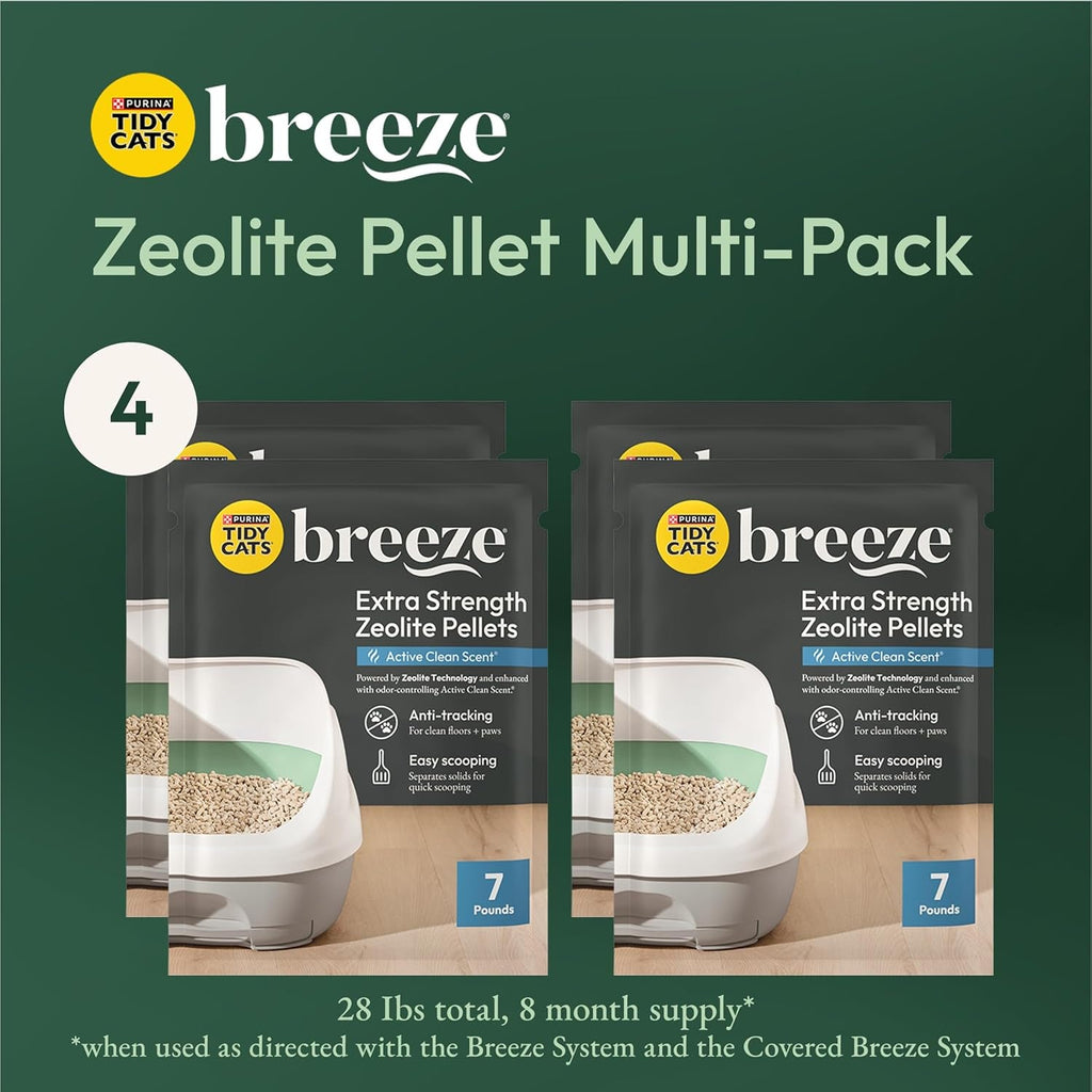 Purina  Scented Litter Pellets, Breeze Enhanced Refill Litter Pellets in Recyclable Box - (4) 7 Lb. Bags