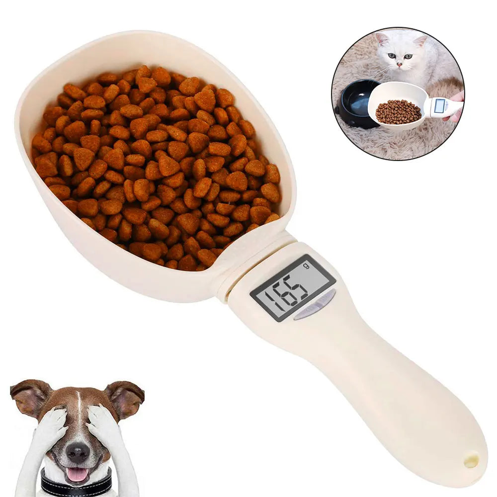Digital Pet Food Measuring Scoop with LED Display - Accurate Dog & Cat Food Scale for Perfect Portions