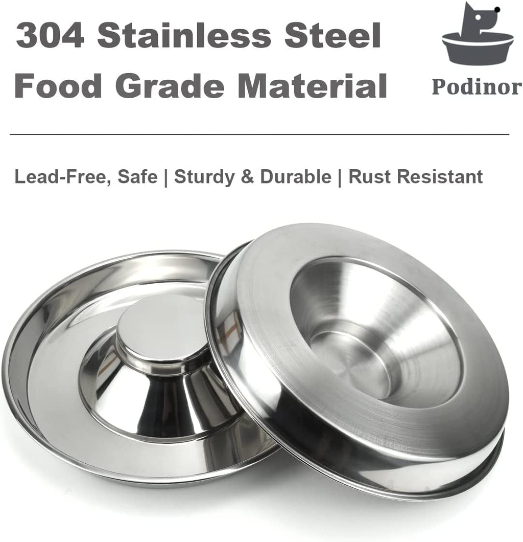 Stainless Steel Puppy Dog Bowls 2 Pack, Pets Puppies Feeding Food and Water Weaning Bowls Dishes Feeder, 11.8 Inch