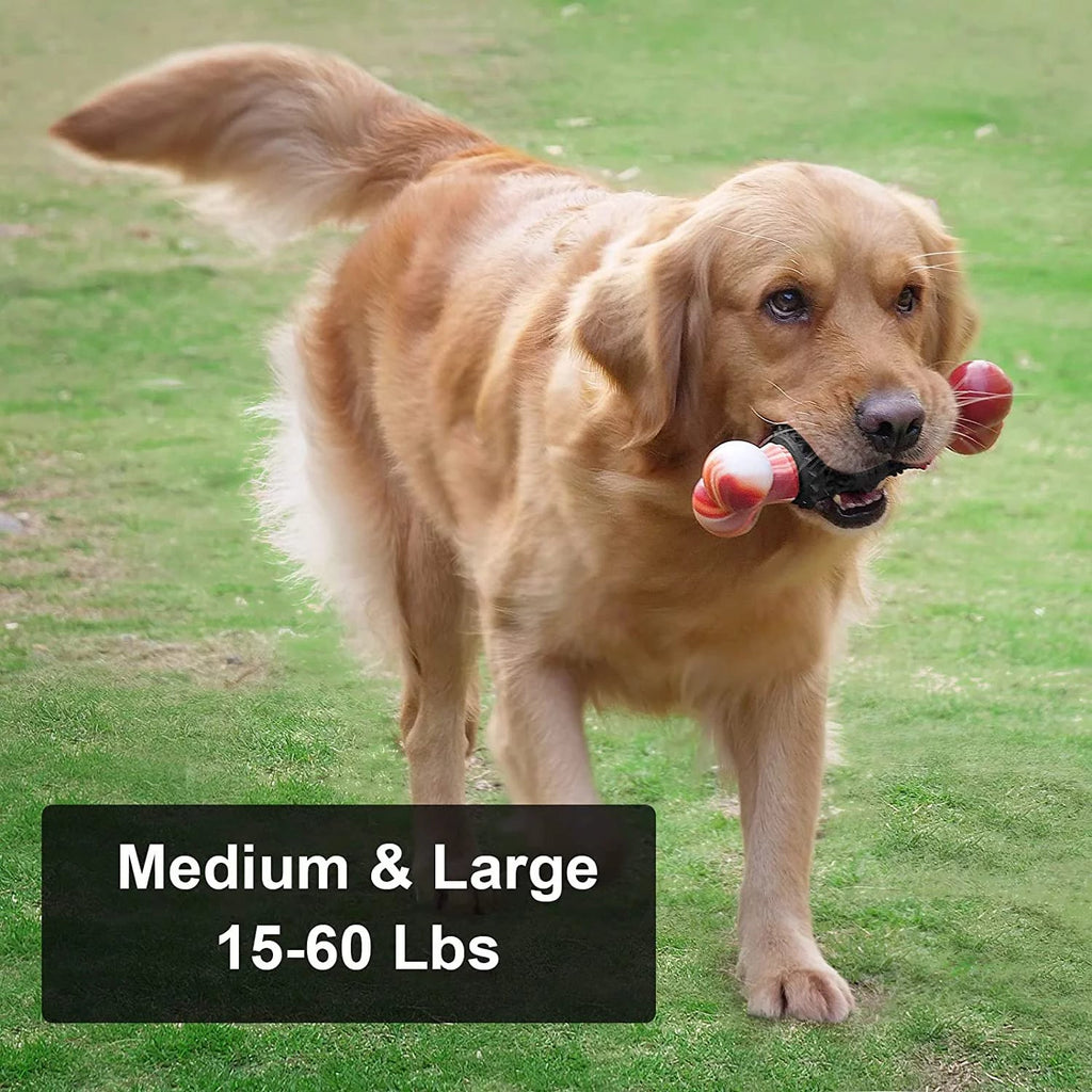 Indestructible Dog Bone Toy for Aggressive Chewers - Interactive Chew Toy for Large & Medium Dogs by Dinosam