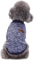 Classic Knitwear Sweater for Small Dogs - Warm Winter Coat in Navy Blue (Size S)