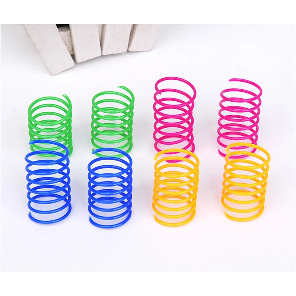 Vibrant 40-Pack Cat Spiral Springs - Durable, Colorful Indoor Toys for Swatting, Biting & Hunting Fun!