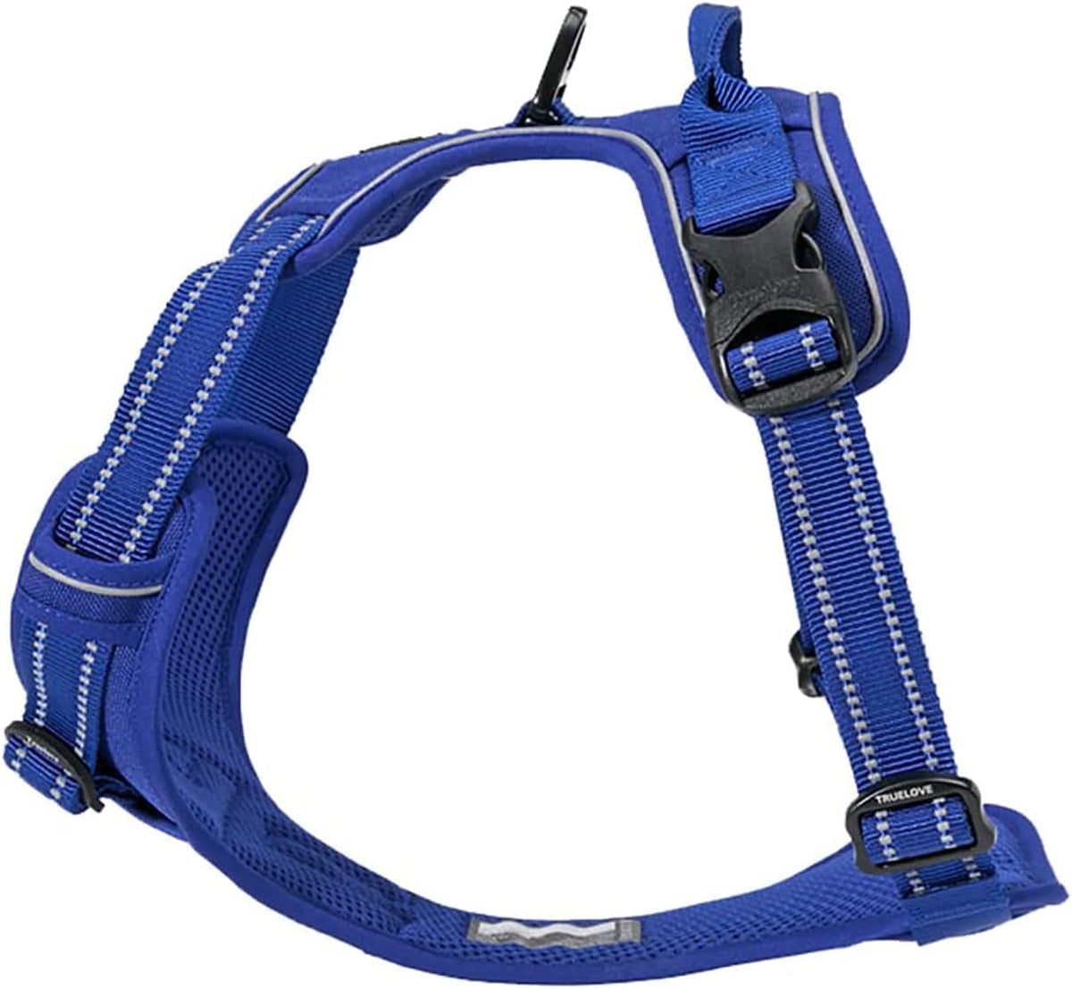 Adjustable No-Pull Reflective Dog Harness - Comfortable Control Vest in Royal Blue (Large)