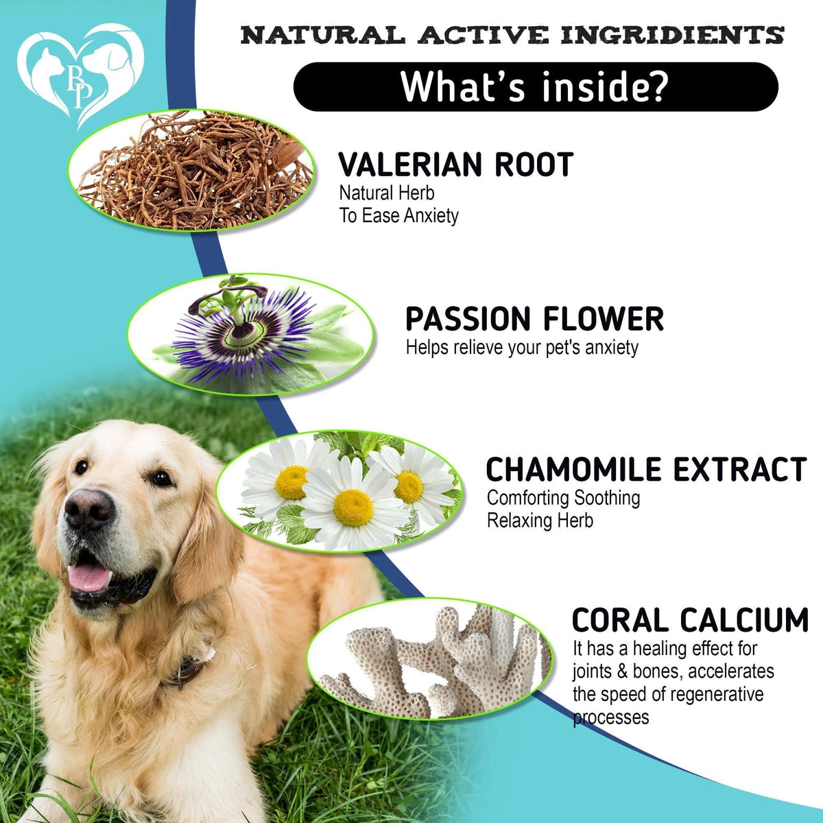 Hemp Calming Chews for Dogs - Natural Soft Treats with Chamomile & Valerian