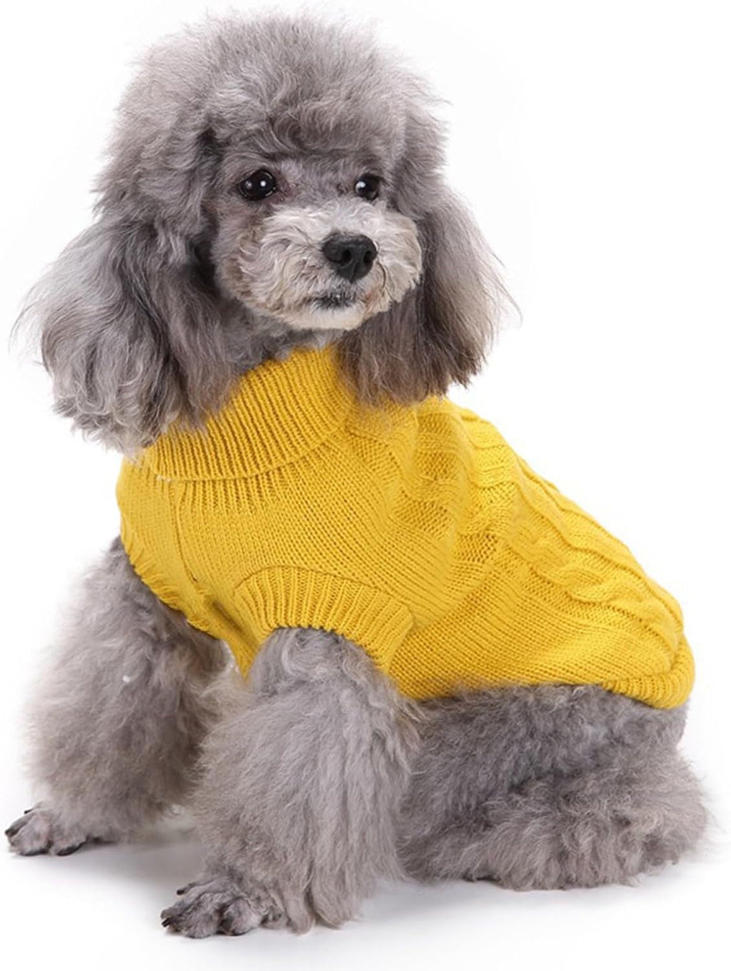 Knitted Winter Sweater for Small Dogs and Cats - X-Small, Yellow