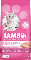 Proactive Health Sensitive Digestion & Skin Dry Cat Food, Adult Cat Food Dry Recipe with Real Turkey, 13 Lb. Bag