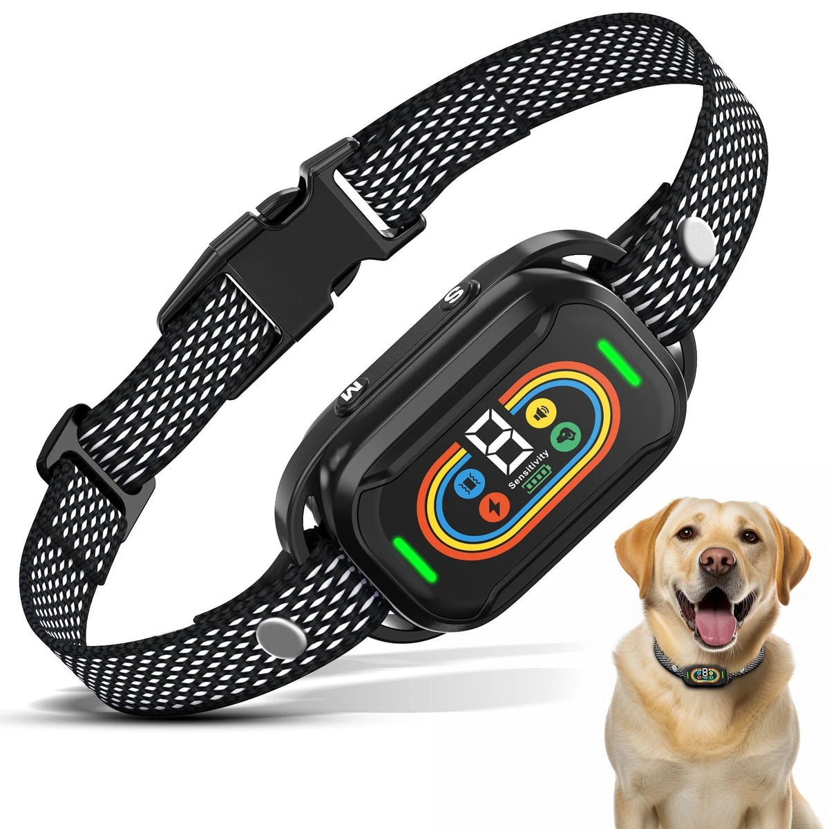 Dog Shock Collar for Large Dogs,Smart Bark Collar,Rechargeable anti Barking Training Collar with 7 Adjustable Sensitivity, with Beep Vibration
