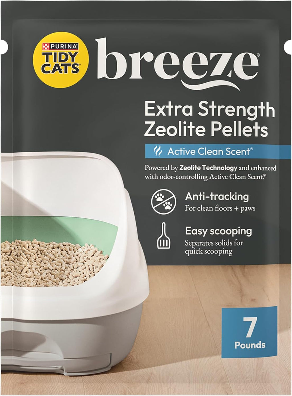 Purina  Scented Litter Pellets, Breeze Enhanced Refill Litter Pellets in Recyclable Box - (4) 7 Lb. Bags