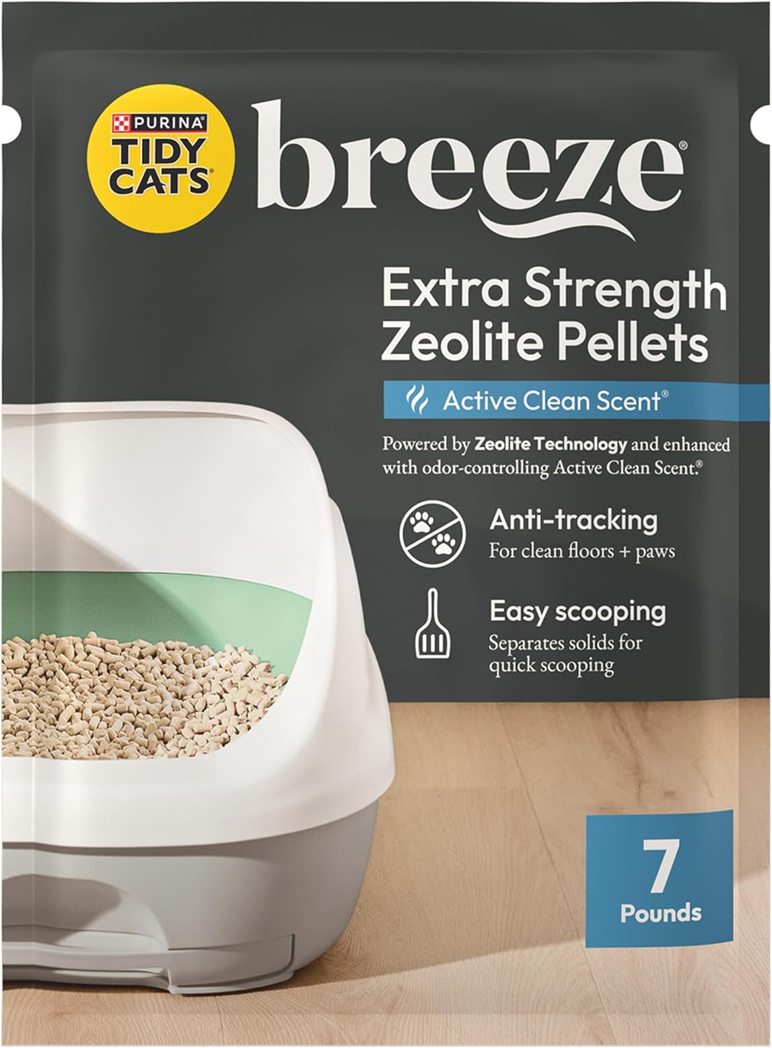 Purina  Scented Litter Pellets, Breeze Enhanced Refill Litter Pellets in Recyclable Box - (4) 7 Lb. Bags